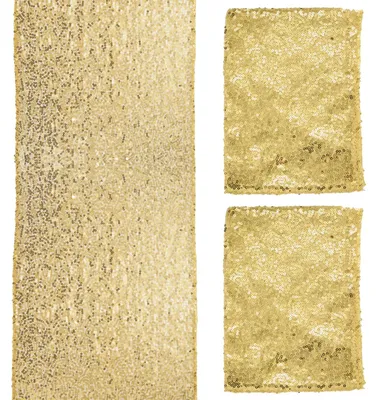 Pailletten Tafelloper Gold 30x180 cm 12 Stück