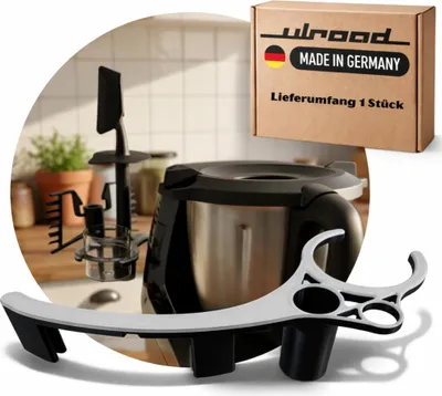 Produktbild von ULROAD passend für Monsieur Cuisine COMPACT Zubehör Halterung Spatel Schmetterling Befestigung Montage am Gerät (Schwarz/Weiss)