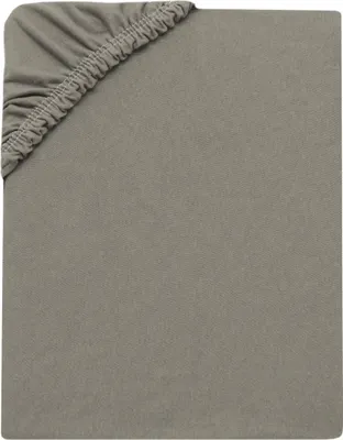 Produktbild von Spannbettlaken in 140x200 cm, Steghöhe bis 35 cm, 100% Baumwolle mit praktischem Gummizug, taupe (braun-grau)