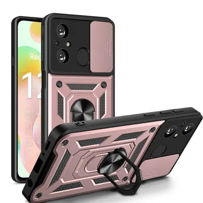 Produktbild von Outdoor Panzer Hülle Xiaomi Redmi 12C Handyhülle mit Kameraschutz Ringhalter Rosegold
