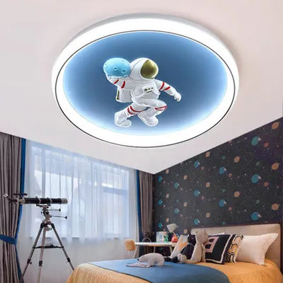 Produktbild von Lampe Kinderzimmerlampe LED-Lampe Augenschonlampe Schlafzimmerlampe Einbauleuchte Deckenlampe Drei Lichtfarben 50cm E:Astronautenlampe /YHYDY/