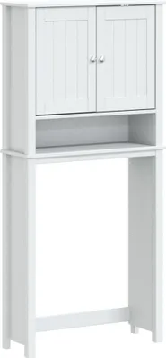 Obrázek produktu pro vidaXL Skříňka na pračku BERG White 76x27x164,5 cm z masivního dřeva