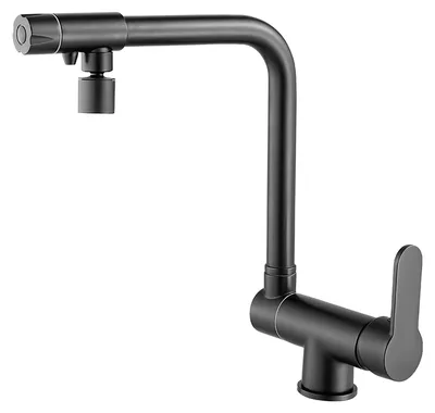 3-Wege Osmose-Küchenarmatur, Chrom, 360° drehbar, 2 Ausläufe