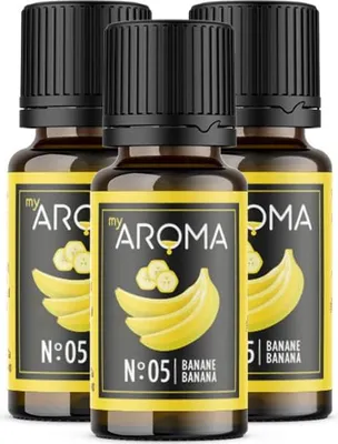 Produktbild von myAROMA Flavour Drops Banane – 3x10ml, zuckerfrei, kalorienfrei & vegan, Naturaroma für Backen und mehr