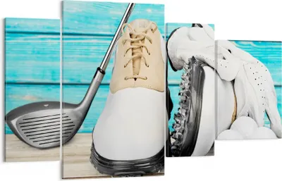 Produktbild von Bild auf Leinwand - Leinwandbild - Golf Ball Gras Sport - 120x70cm - Wand Bild - Wanddeko - Leinwanddruck - Bilder - Kunstdruck - Wanddekoration - Leinwand bilder - Wandkunst - DL120x70-3107