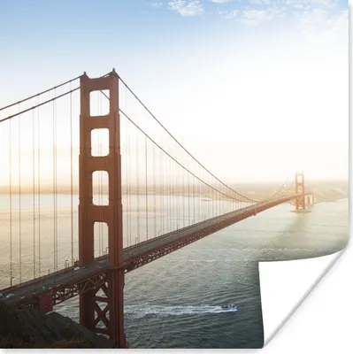 Produktbild von MuchoWow® Poster Morgennebel an der Golden Gate Bridge in Kalifornien 50x50 cm - Wohnzimmerdekoration