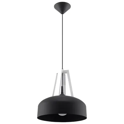 Zdjęcie produktu dla Lampa wisząca CASCO Czarna/Białe Drewno Sollux Lighting SL.0389