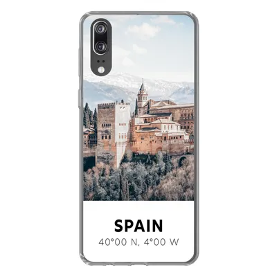 Produktbild von MuchoWow® Handyhülle Schutzhülle Hülle für Huawei P20 Spanien - Schloss - Vintage - Sommer Silikon Softcase Handy Hülle - Hardcover