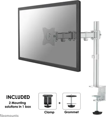 Immagine prodotto di Neomounts NM-D135 - Kit di montaggio - Completamente mobile - per display LCD - Argento - Dimensioni schermo: 25,4-76,2 cm (10"-30") - Montaggio a morsetto, montaggio a occhiello, montaggio su tavolo