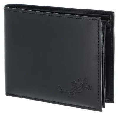 Produktbild von oxmox Leder Geldbörse Leather RFID Protect Querscheinbörse Lizard 2.0 Embossed Black schwarz
