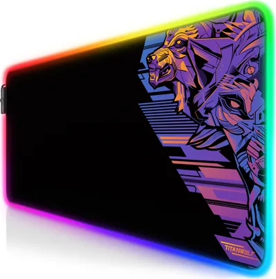 Obrázok produktu pre Titanwolf RGB herná podložka pod myš, podložka pod myš XL 800 x 300 mm zlepšuje presnosť a rýchlosť, vektorový gradient