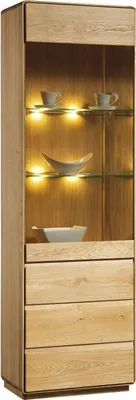 Produktbild von Vitrine Fazenda 03, Farbe: Natur, Eiche teilmassiv – 199 x 61 x 41 cm (H x B x T)