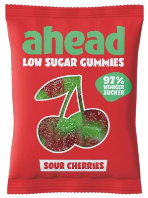 Produktbild von ahead Low Sugar Gummies Sour Cherries 50g