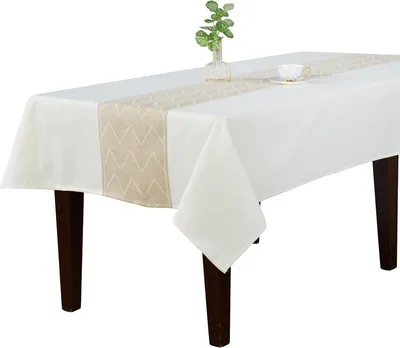Produktbild von Tischdecke, Deko-Tischdecke im Boho-Stil, Fischgrät 140x200 Boho 093 Weiß