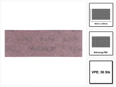 Produktbild von Mirka ABRANET Schleifstreifen Grip 80x230mm P80 50 Stk. ( 5417505080 )