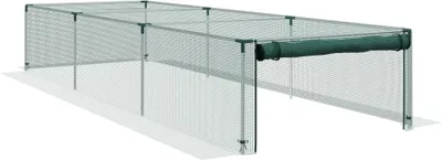 Produktbild von Outsunny 1,25 x 3,73 m Gartennetz, Pflanzenschutzzelt mit Reißverschlusstür, Insektenschutznetz, Winddichtes Gemüsenetz, Schädlingsschutznetz für Garten, Balkon, Stahl, Grün