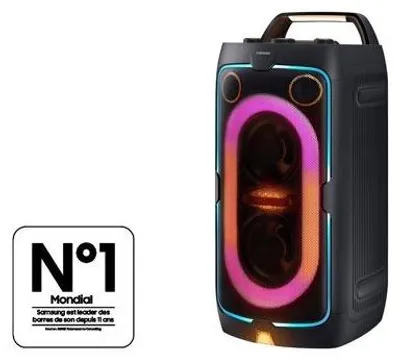 Image de Enceinte Bluetooth SAMSUNG MX-ST40F/XE, 160W, Effets Lumineux, Batterie 16h, IPX4, Noir
