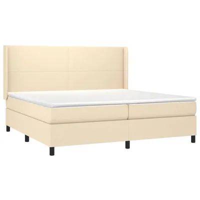 Produktbild von vidaXL Boxspringbett mit Matratze Creme 200x200 cm Stoff