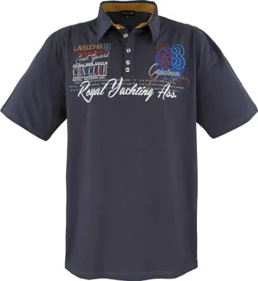 Produktbild von Übergrössen WOW Hippes Polo-Shirt Kurzarm LAVECCHIA Anthrazit 4XL