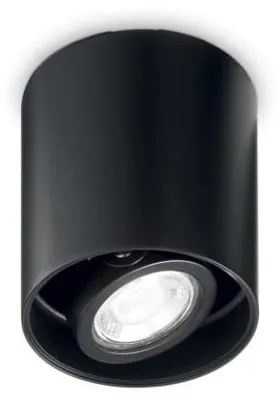Image de Plafonnier moderne Mood Round Aluminium Noir 1 Lumière Gu10 7W 3000K D9Cm