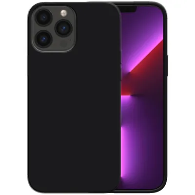 Produktbild von Smartphonica Silikonhülle für iPhone 13 Pro Max Hülle mit weicher Innenseite - Schwarz