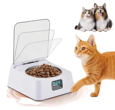 Produktbild von Automatischer Katzenfutterspender, 350ml Kapazität, intelligente Sensortechnologie, WEISS