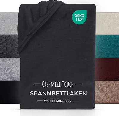 A product image showcasing a dark gray fitted sheet with a swatch of different colors on the right and left sides.