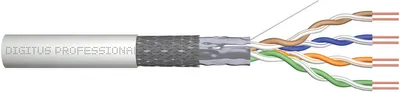 Zdjęcie produktu dla Digitus Kabel instalacyjny kat.5e, SF/UTP, Eca, AWG 24/1, PVC, 100m, szary, karton, 100 m, Cat5e, SF/UTP (S-FTP), Szary