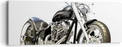 Produktbild von Bild auf Leinwand - Leinwandbild - Motorrad Motor Geschwindigkeit Chrom - 90x30cm - Wand Bild - Wanddeko - Leinwanddruck - Bilder - Kunstdruck - Leinwand bilder - Wandkunst - AB90x30-2427
