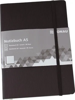 Produktbild von DONAU 1345100-01 Notizbuch - A5, kariert, 192 Seiten, schwarz