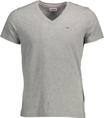Produktbild von Herren Kurzarm T-Shirt Grau V-Ausschnitt aus Baumwolle