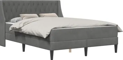 Obrázek produktu pro vidaXL Rám postele s matrací tmavě šedý 160 x 200 cm sametový