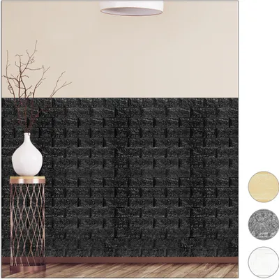 Zdjęcie produktu dla relaxdays 10026763_1063 relaxdays   Wandpaneel selbstklebend schwarz