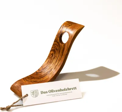 Produktbild von Flaschenhalter aus Olivenholz, S-förmig 15 cm