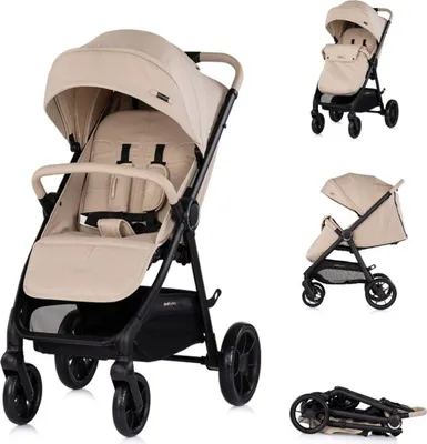 Obrázok produktu pre Chipolino detský kočík Ultera Buggy skladací košík odpruženie zadná brzda pás hnedý