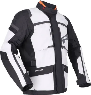 Produktbild von Richa Brutus Gore-Tex wasserdichte Motorrad Textiljacke, hellgrau/schwarz, S