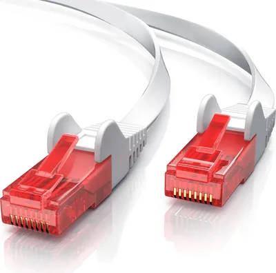 Produktbild von CSL Cat 6 Flachband LAN Kabel - mehrfach geschirmt - UTP Gigabit - 1000 Mbit/s - Patchkabel Flachkabel - Netzwerkkabel - 10m