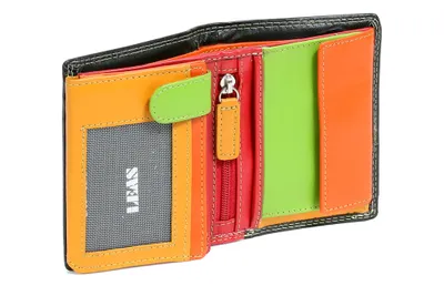 Produktbild von LEAS Mini-Kombibörse mit Riegel im Hochformat Echt-Leder, bunt Multicolore-Serie