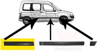 Produktbild von VAN WEZEL Zierleiste für die Tür Hinten Rechts Leiste passend für PEUGEOT PARTNER Combispace (5F) 4051426