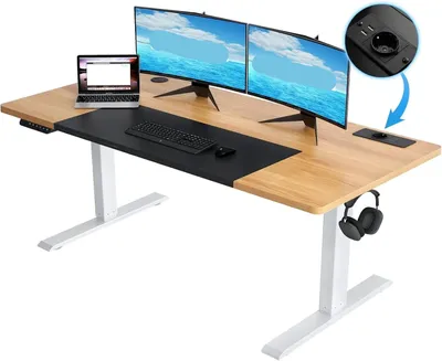 Obrázok produktu pre Nastaviteľný písací stôl - Stôl na státie - Elektrický stôl - Stôl s nastaviteľnou výškou - Stôl s USB portom
