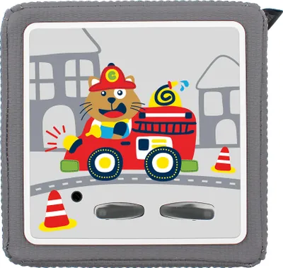 Produktbild von Schutzfolie kompatibel mit Toniebox 1 passgenaue Folie mit Motiv matt Zubehör selbstklebendes Schutzcover Kratzschutz für Musikbox Y031-06 Feuerwehr