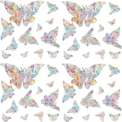 Produktbild von 48 Stück Fensteraufkleber zum Vogelschutz, Sonnenfänger-Fenstersticker, Regenbogen-Fensterfolie und Prisma-Fensteraufkleber für Vögel