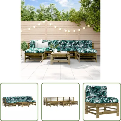 Produktbild von The Living Store 7-tlg. Garten-Lounge-Set mit Kissen Imprägniertes Kiefernholz