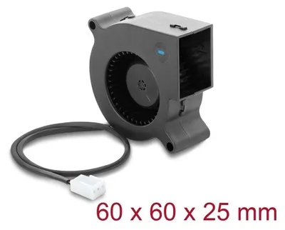 Produktbild von DELOCK Radiallüfter/Lüftergebläse 12V DC 60x60x25mm 3 Pin