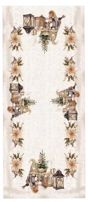 Obrázek produktu pro Vánoční ubrus skřítci béžová  40x90cm