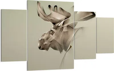 Produktbild von Bild auf Leinwand - Leinwandbild - Elch Abstraktion - 160x90cm - Wand Bild - Wanddeko - Wandbilder - Leinwanddruck - Bilder - Kunstdruck - Wanddekoration - Leinwand bilder - Wandkunst - DL160x90-3840
