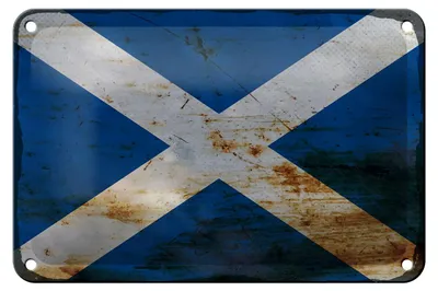 Produktbild von Blechschild Flagge Schottland 18x12cm Flag Scotland Rost Dekoration