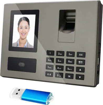 Produktbild von Intelligentes Gesicht, biometrischer Fingerabdruck, Passwort, Mitarbeiter-Anwesenheitsmaschine, Check-in-Recorder, 2,8-Zoll-TFT-Bildschirm, Infrarot-Doppelkamera, schnelle Identifizierung, unterstuetzt Datenausgabe, 8 Systemsprachen, Zeiterfassungsmaschine fuer kleine Unternehmen und Bueros