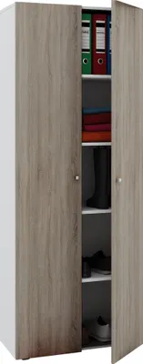 Immagine prodotto di Armadio da ufficio con 5 scomparti| mobile moderno con porte girevoli | Dimensioni B. 70 x H. 178 x D. 40 cm – Vandol