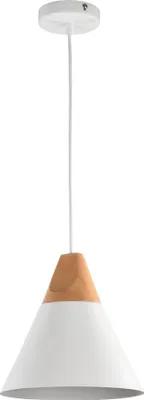Produktbild von Maytoni BICONES Hängelampe Weiß & Holz, E27, dimmbar, 60W max, ohne Leuchtmittel